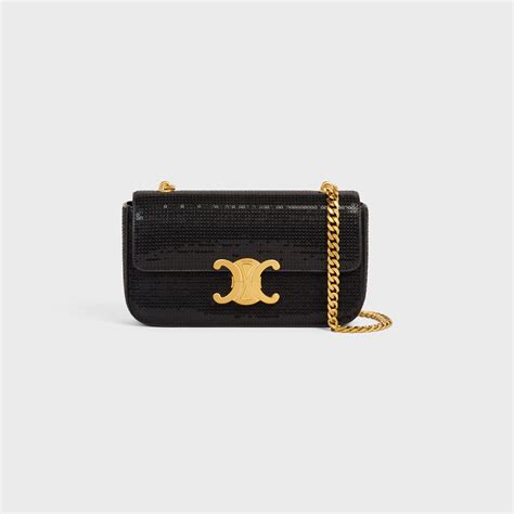 celine triomphe noir|celine shoulder bag triomphe.